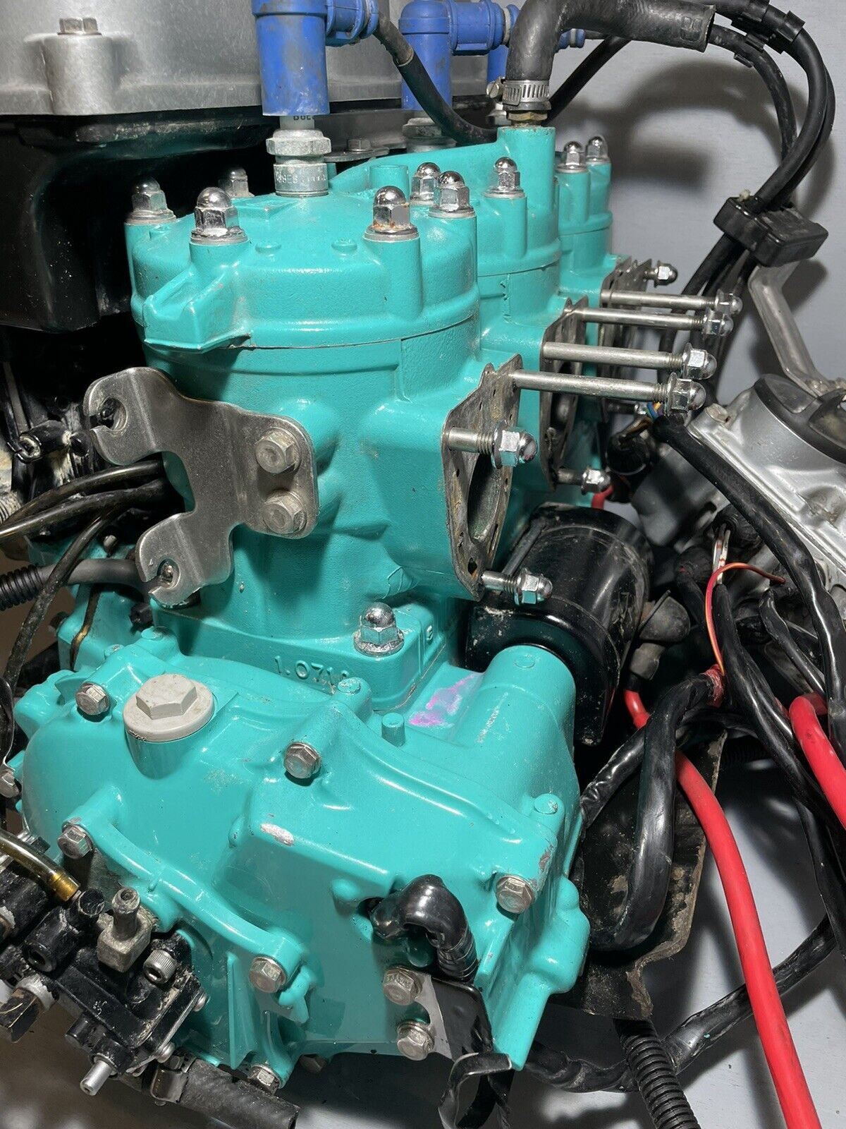 Kawasaki 1100cc Jet Ski Engine Two Stroke Teal Green Zxi STX 1100 Ultra 150